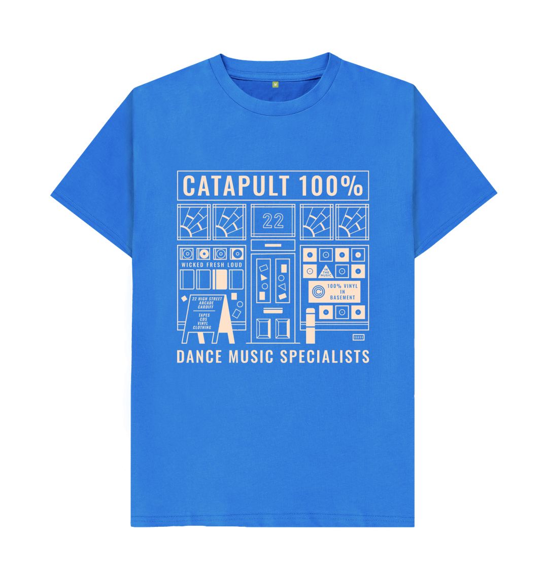 Bright Blue Catapult 100% Vinyl T-Shirt