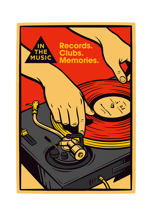 Records Clubs Memories A4 Print