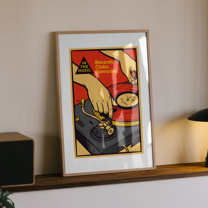 Records Clubs Memories A4 Print